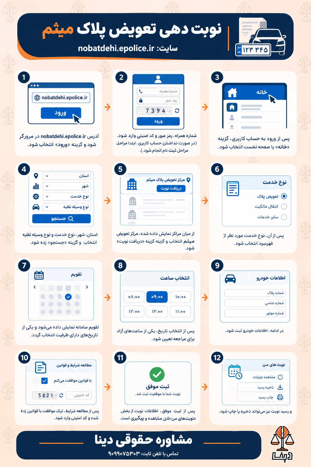 نوبت دهی تعویض پلاک میثم